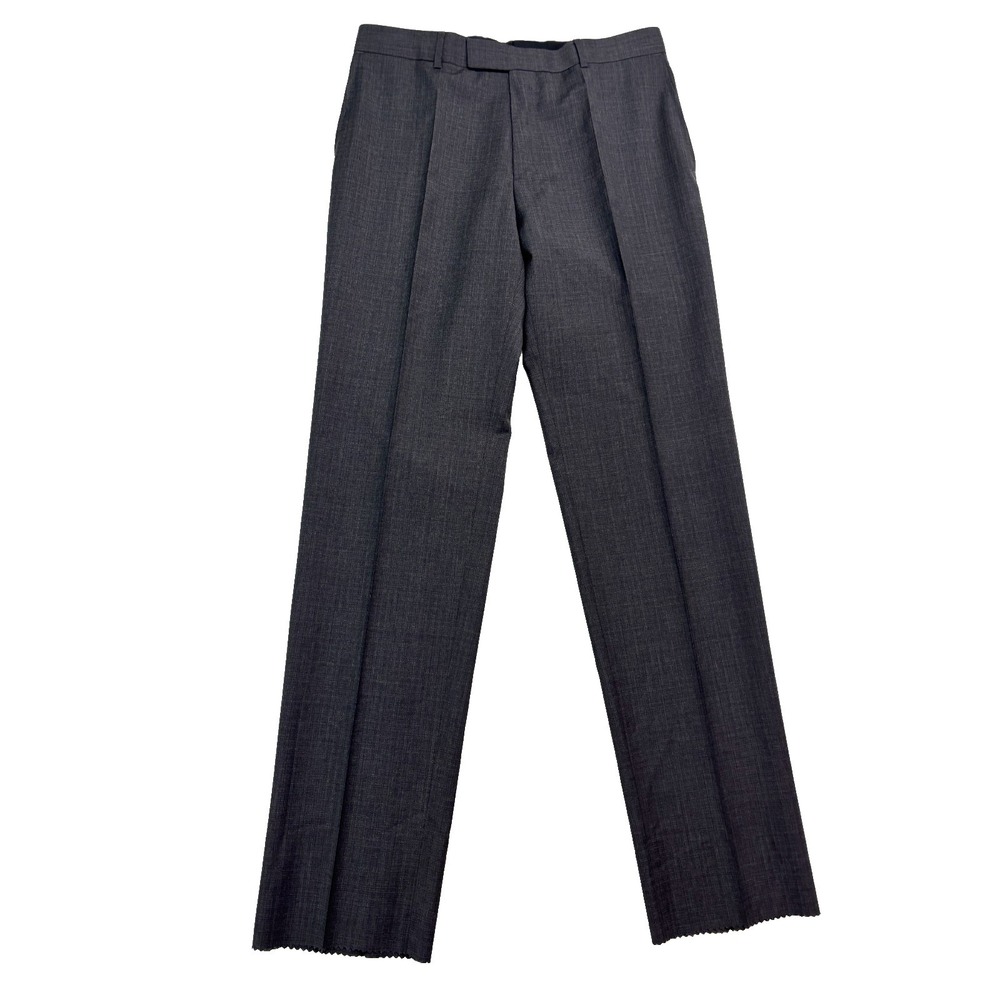NEW‎ Hugo Boss 36 Unhemmed Charcoal JamesBrown1 US Dress Suit Pants Trouser Wool